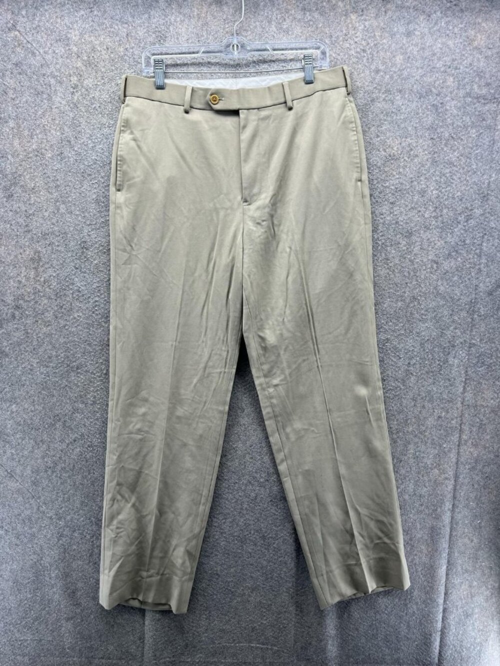 Brooks Brothers Dress Pants Men 34x32 Beige Madison 1818 Flat Front Classic